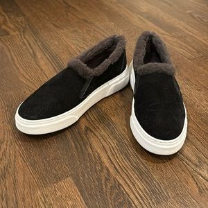 M Gemi Black Fur Sneakers